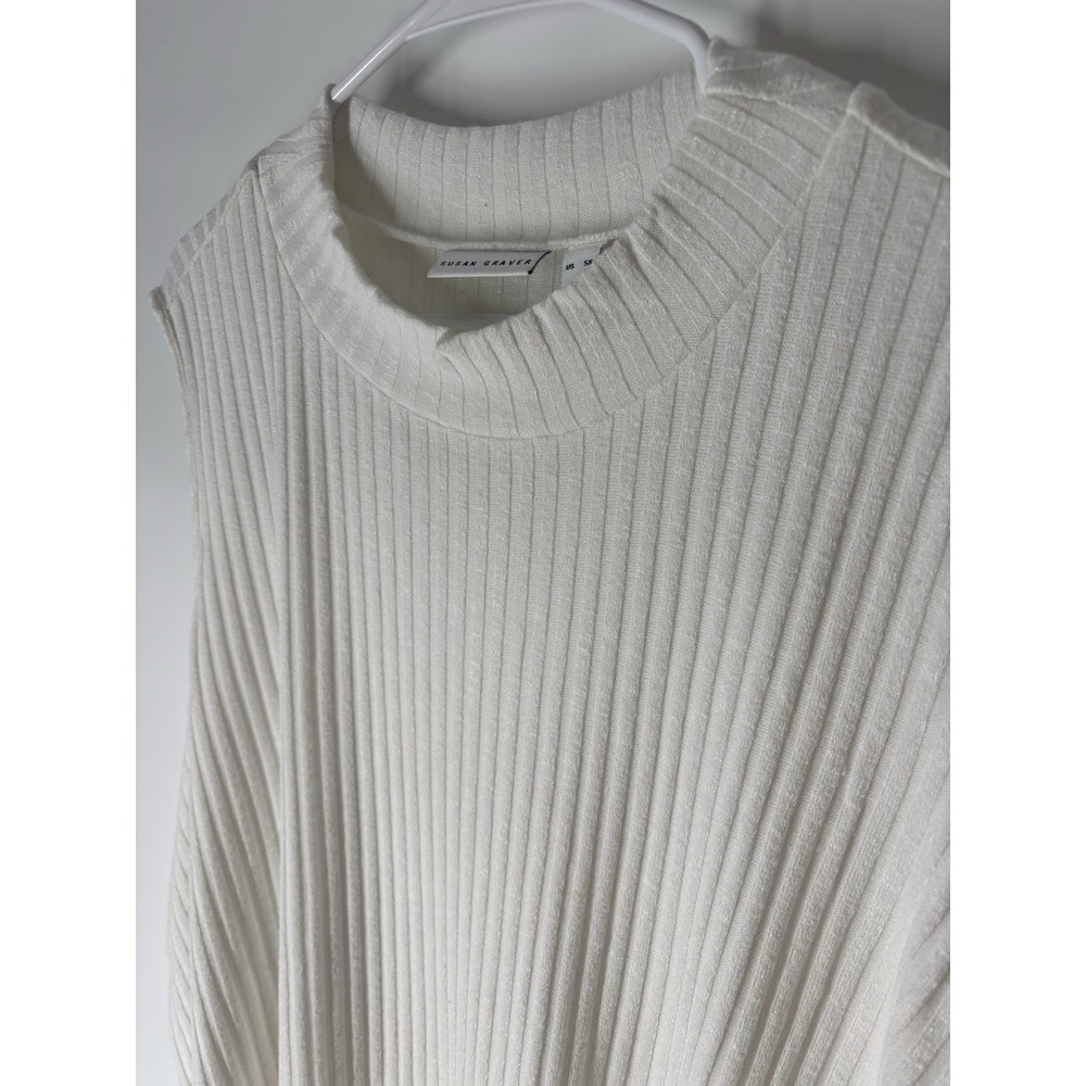 Susan Graver 5x Mock Neck Ribbed‎ Tank Flowy Soft Stretch Layer Capsule Office